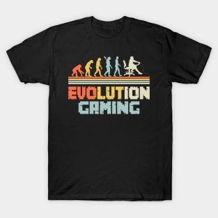 Gaming Evolution Video Gamer Funny Human Evolution Gift T-Shirt